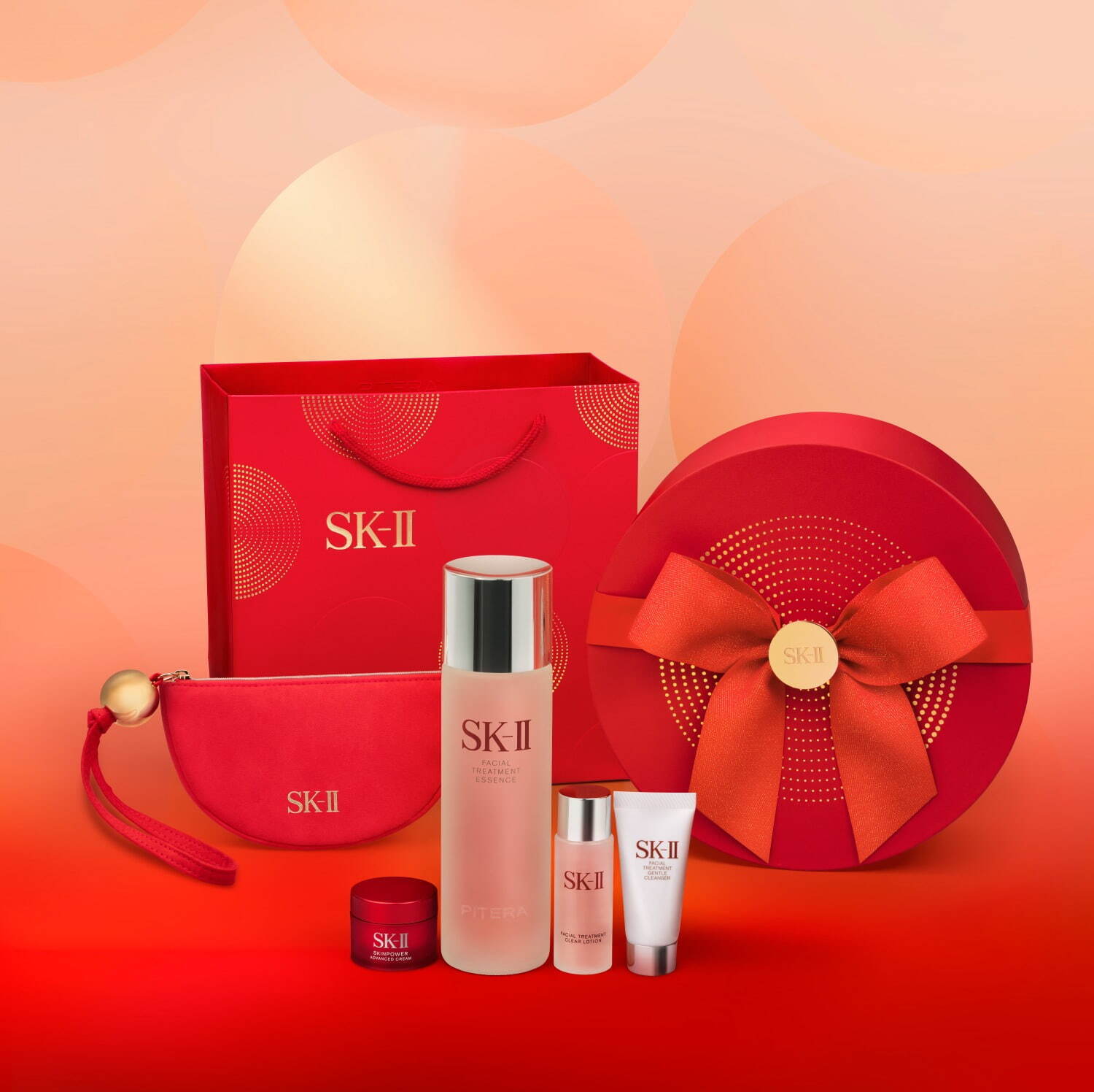 SK-II24年クリスマスコフレ第1弾、真っ赤なポーチ付き！“人気化粧水現品入り”スキンケアキット｜写真2