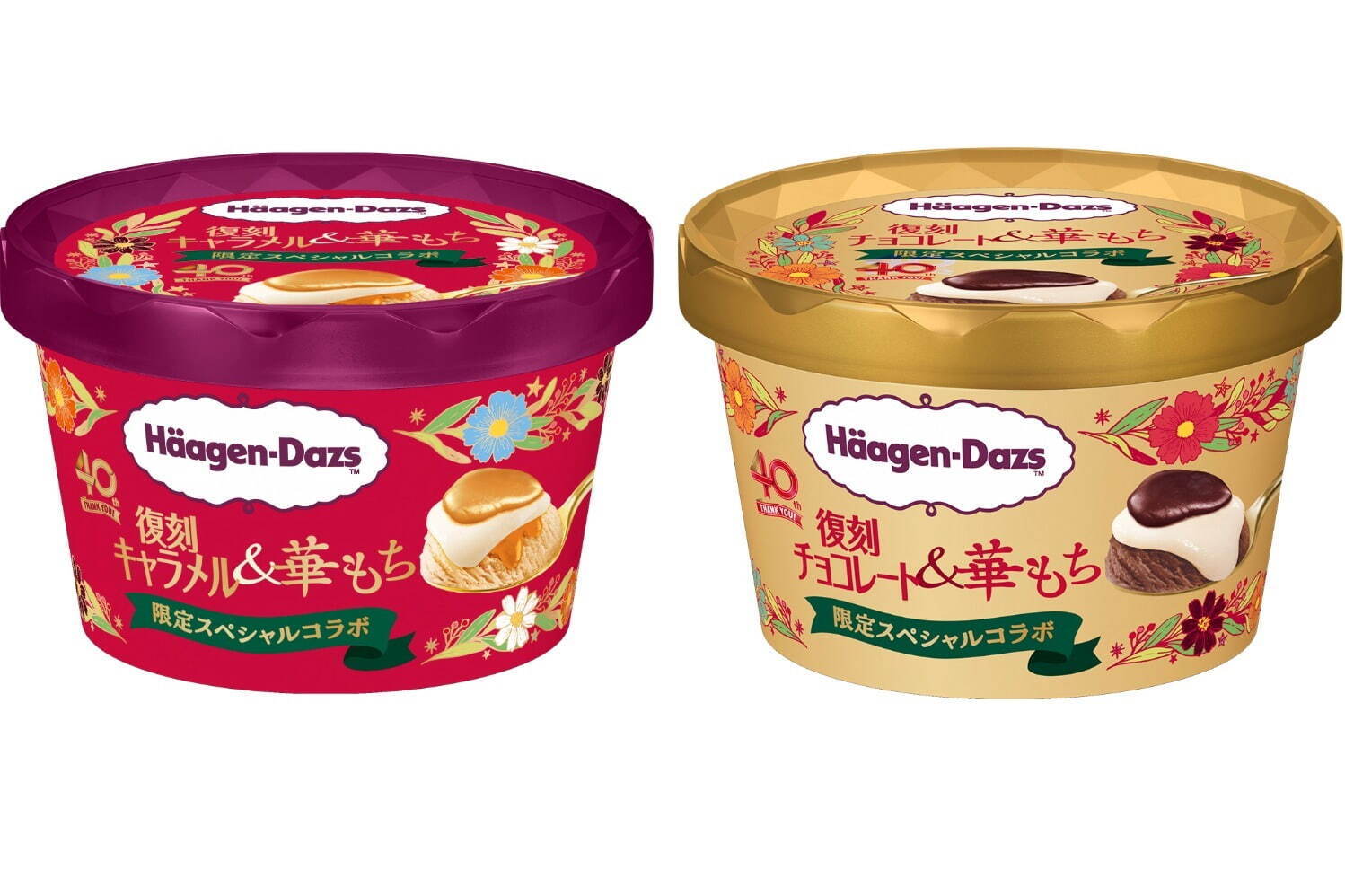 ハーゲンダッツ(Häagen-Dazs) 復刻キャラメル＆華もち 復刻チョコレート＆華もち｜写真3