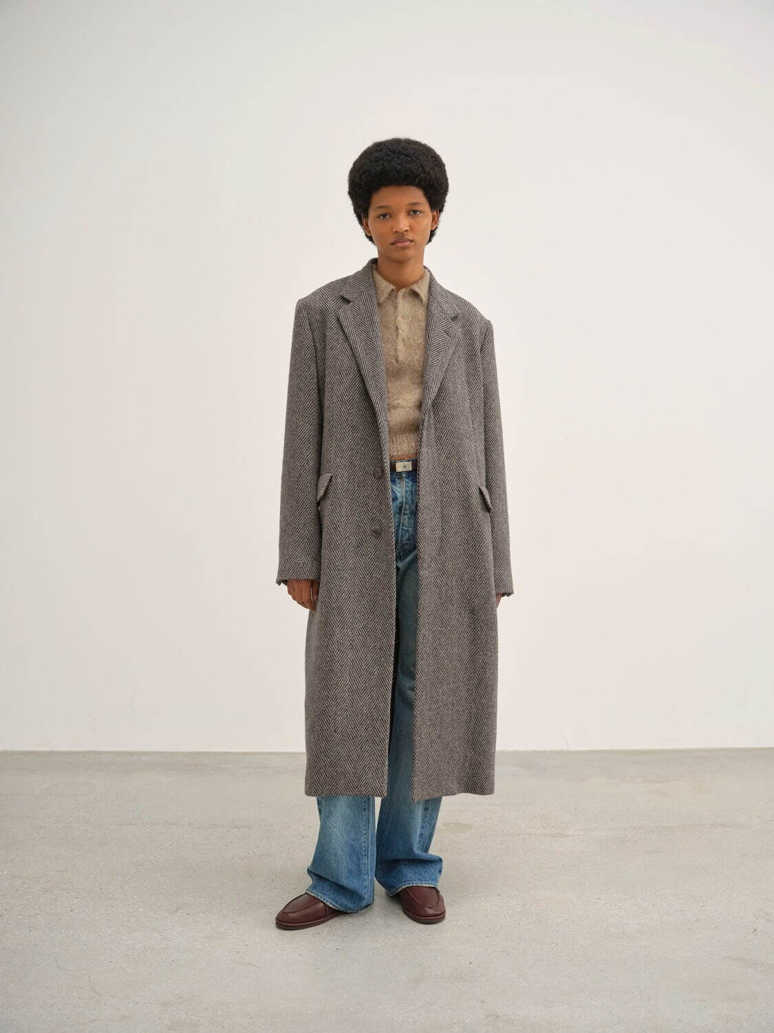 LAMA SHETLAND WOOL TWEED CHESTERFIELD COAT 132,000円