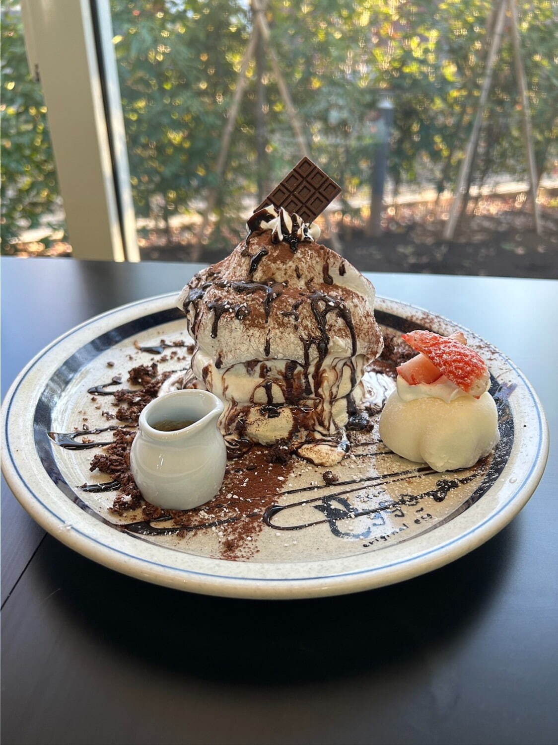 エグゥーカフェ「大福ショコラパンケーキ」1,870円