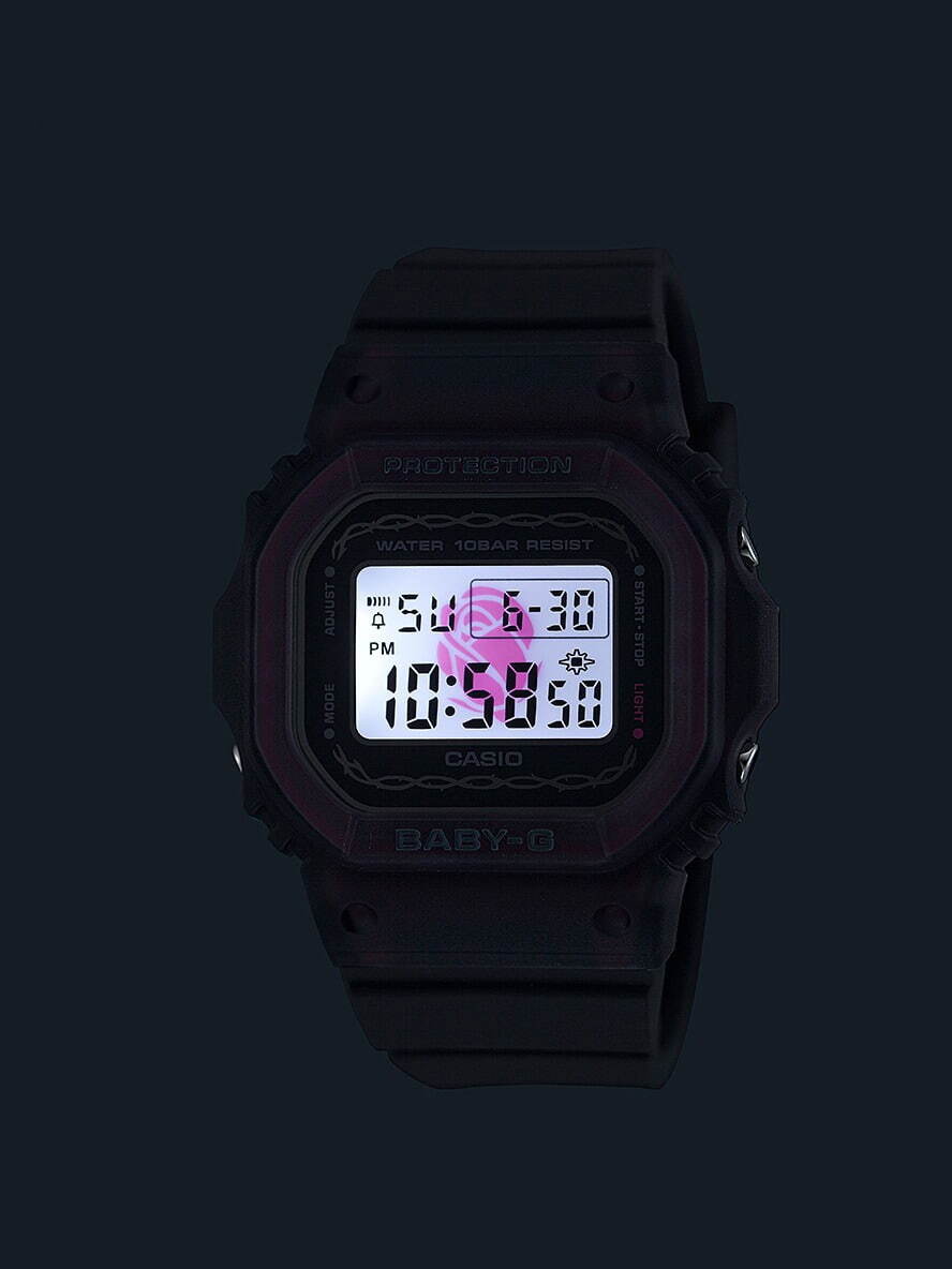 G-SHOCK&BABY-G冬限定スクエアウオッチ、“バラが浮かぶ”LEDバックライト搭載｜写真2