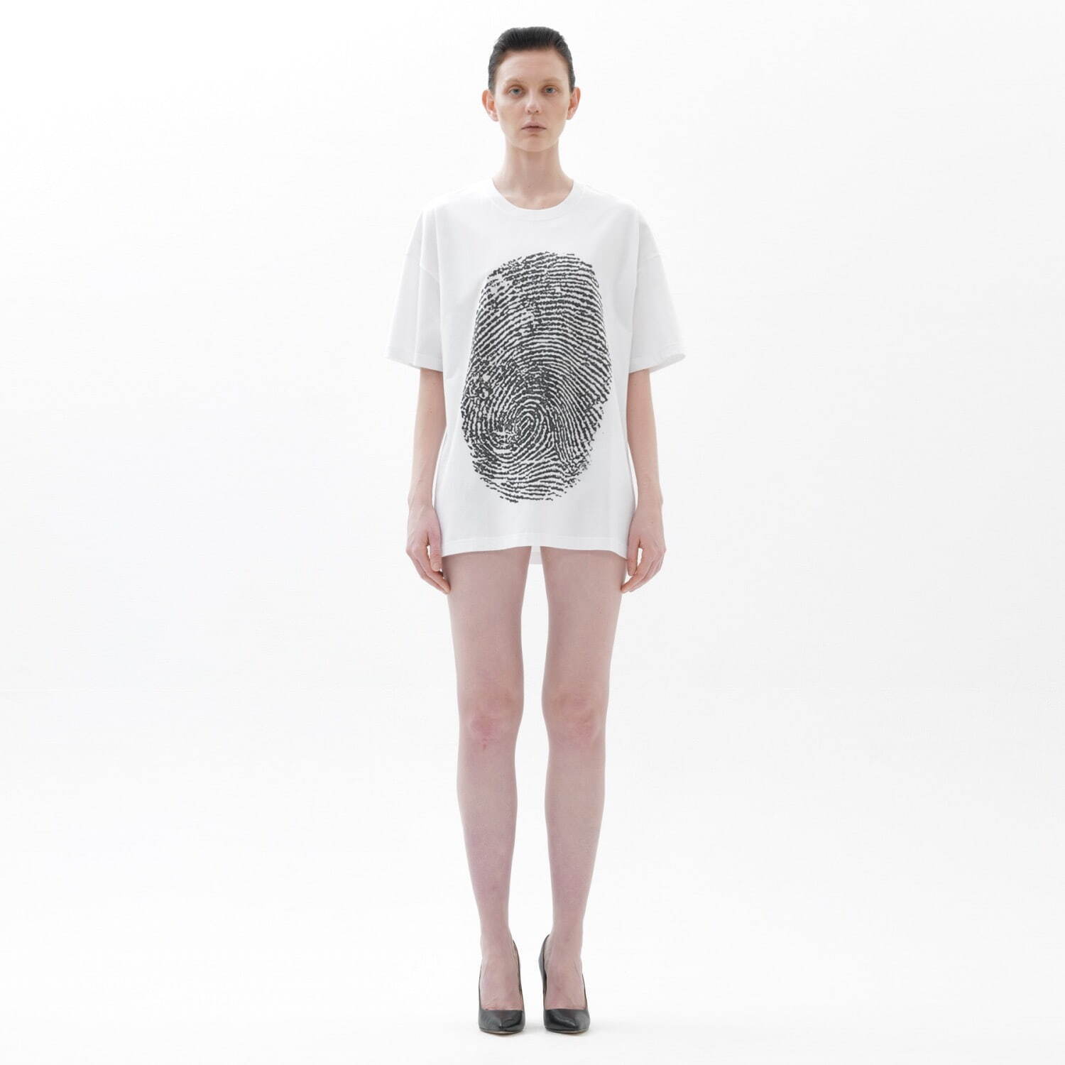 White Fingerprint Oversized T-Shirt 15,400円