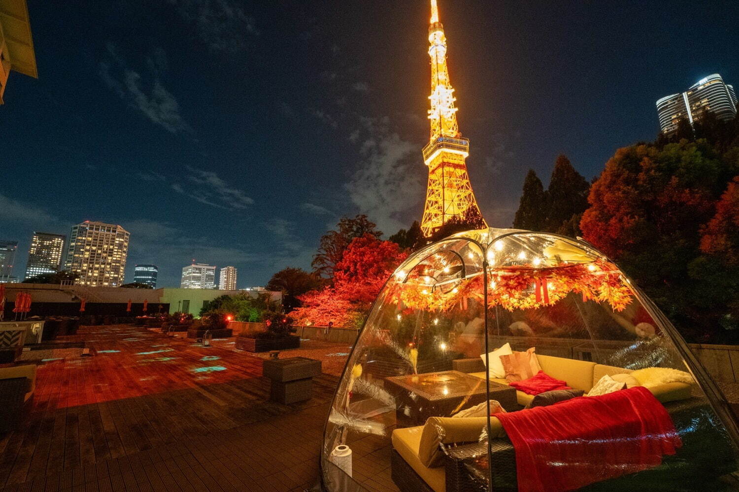 東京プリンスホテル“漆黒”アフタヌーンティー、絶景テラスで見るプロジェクションマッピングと共に｜写真3