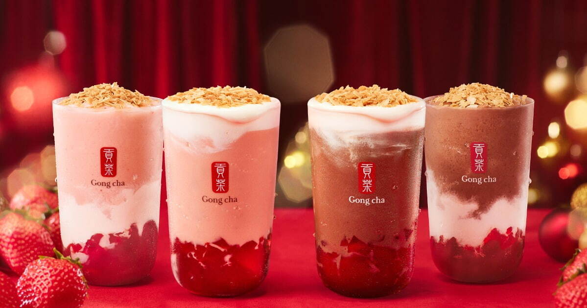 ゴンチャ(Gong cha) あまおう ノエル ミルクティー｜写真1