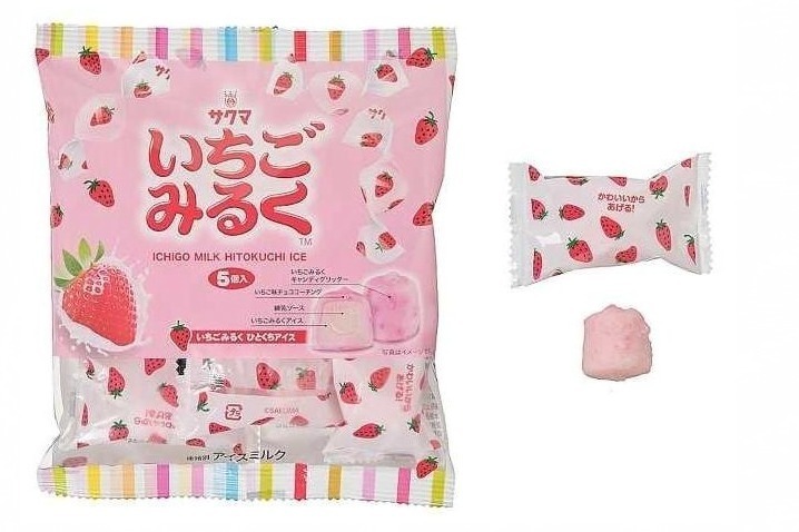 サクマ製菓「いちごみるく」がアイスに！“練乳ソース入り”いちごみるく味、セブン-イレブン限定で - ファッションプレス