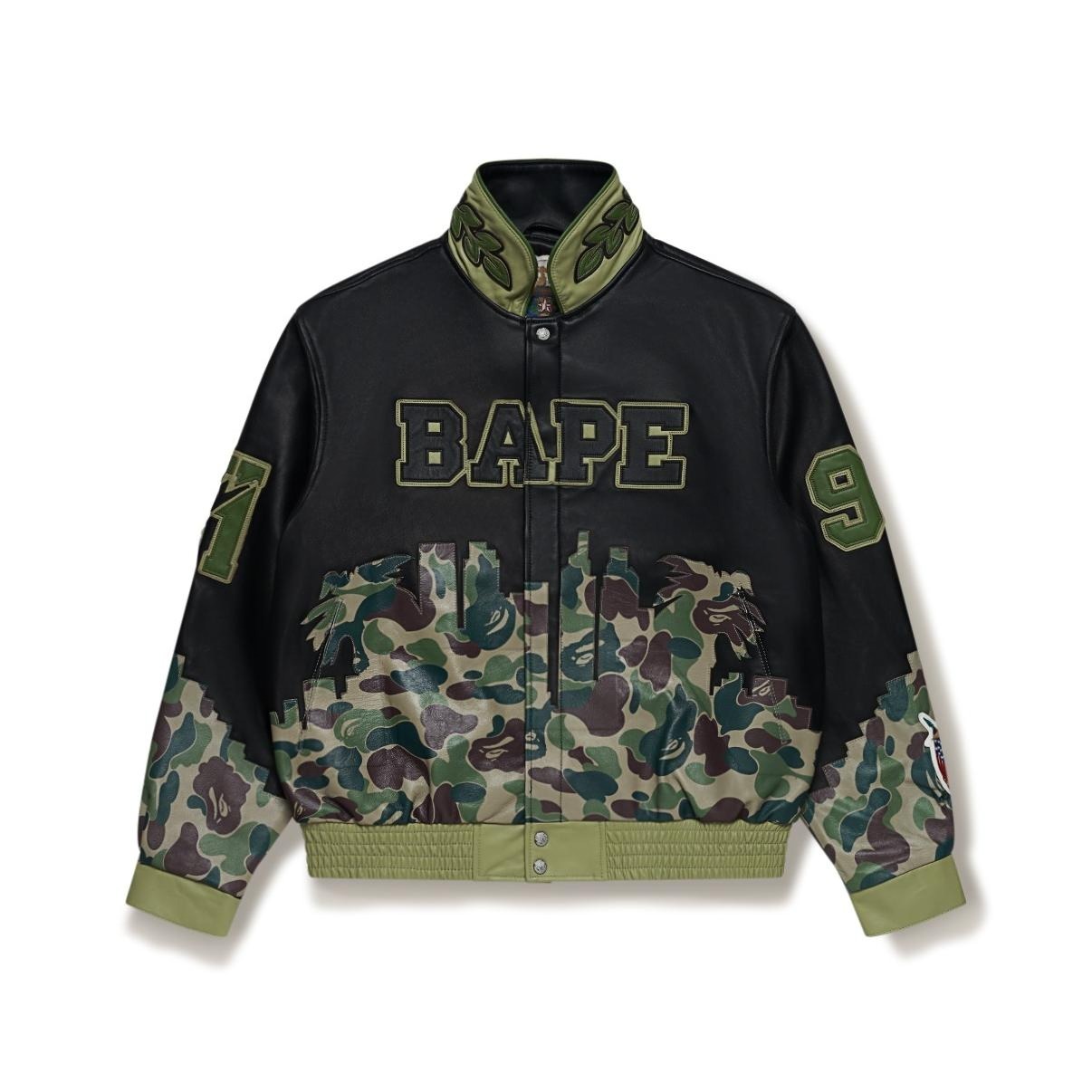 BAPE X JEFF HAMILTON ABC CAMOMULTI LOGO LEATHER JACKET330,000円