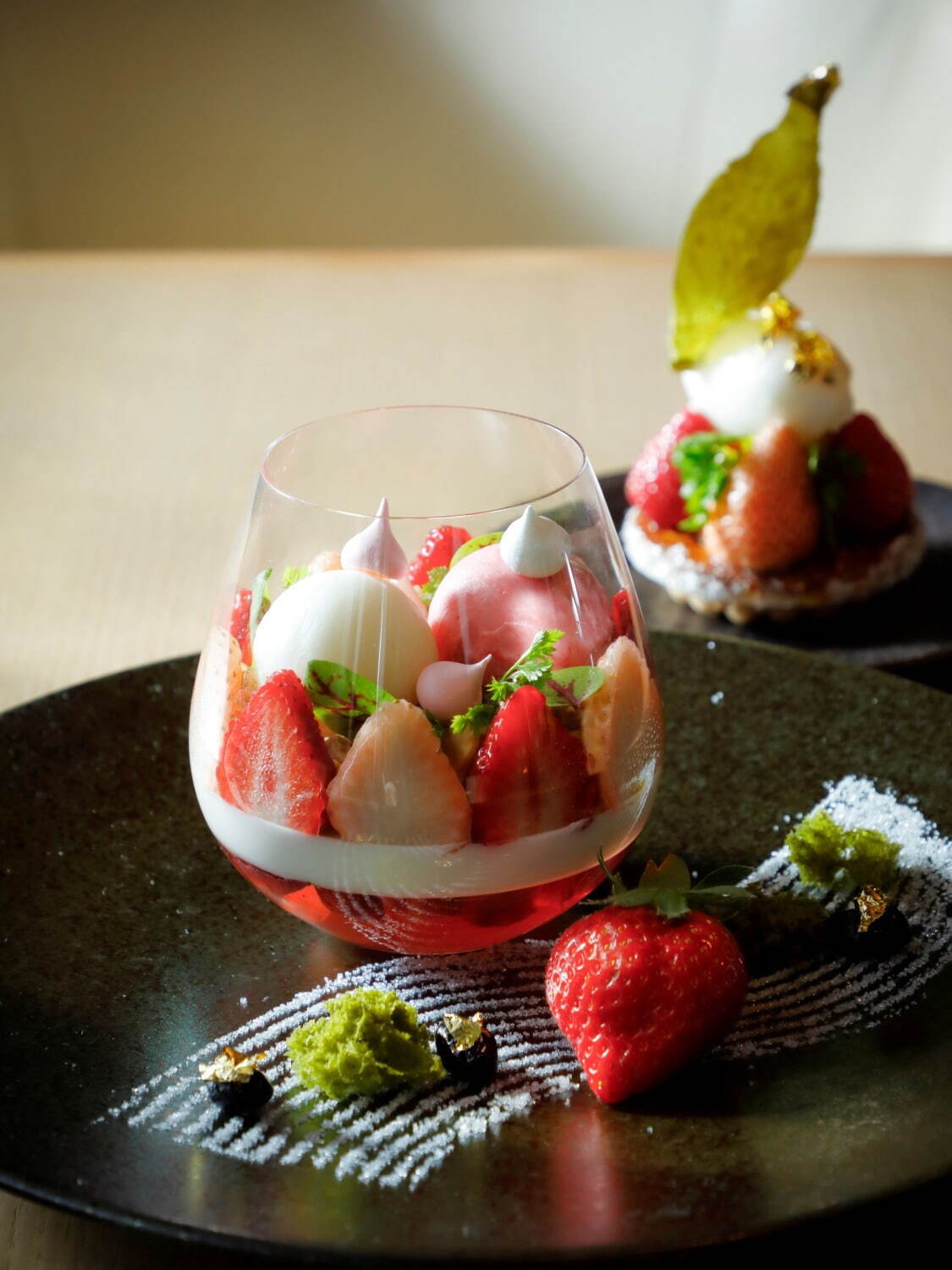 春のいちごパフェ「The Art of Strawberry」12,000円
※アマン京都オリジナルオーガニックコーヒー、紅茶またはハーブティー、いちごのパウンドケーキのお土産付き。