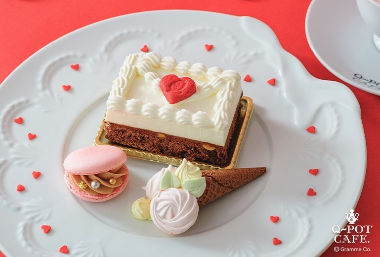 「ラブレターケーキプレート ～ヘーゼルナッツショコラ＆バニラ～」ドリンク付き 2,420円※2025年2月28日(金)で終了