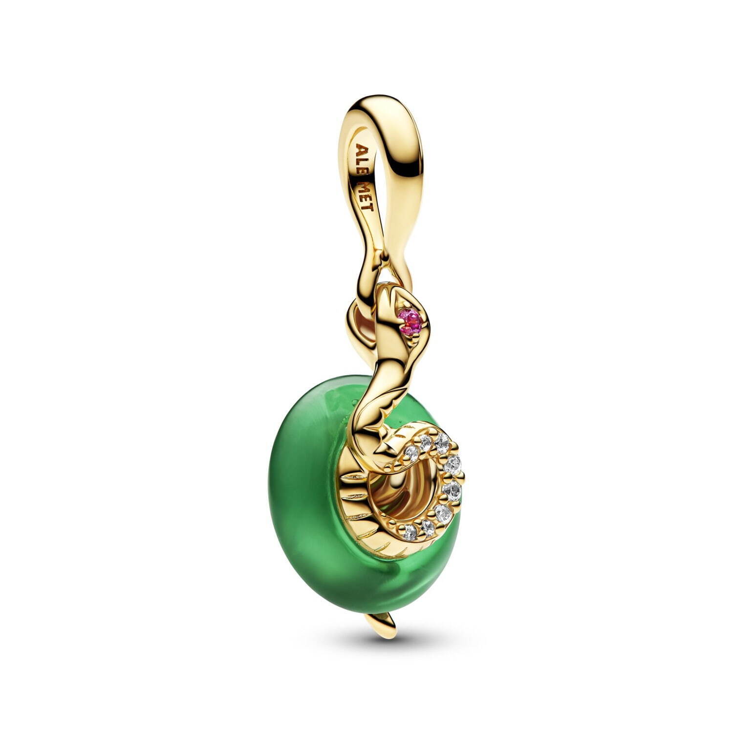 Snake Green Murano Glass Dangle Charm 15,400円