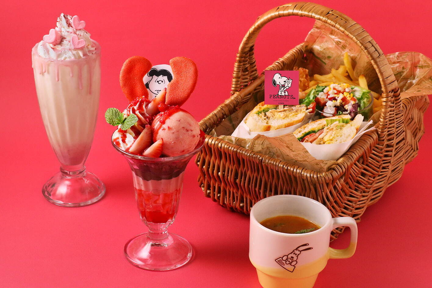 ピーナッツ カフェの25年バレンタイン、甘酸っぱいベリー×ブラウニーのデザートプレートやグッズ｜写真7