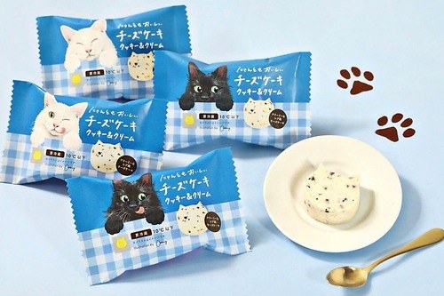 「ねこねこ」“ねこ型チーズケーキ”にクッキー＆クリームの新フレーバー、ほろ苦ココアビスケット入り