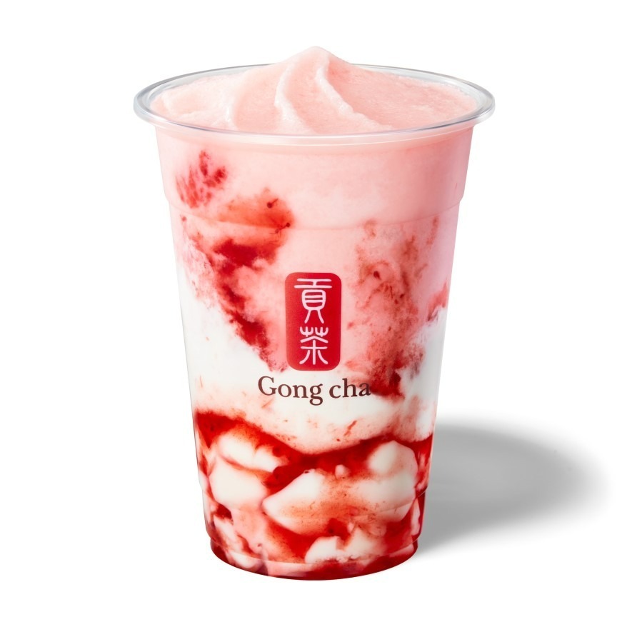 ゴンチャ(Gong cha) いちご杏仁 ミルクティー｜写真4