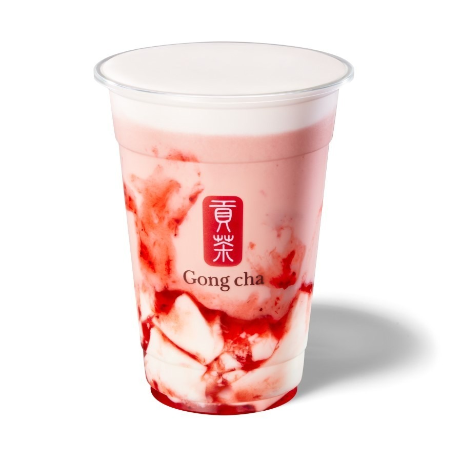 ゴンチャ(Gong cha) いちご杏仁 ミルクティー｜写真3