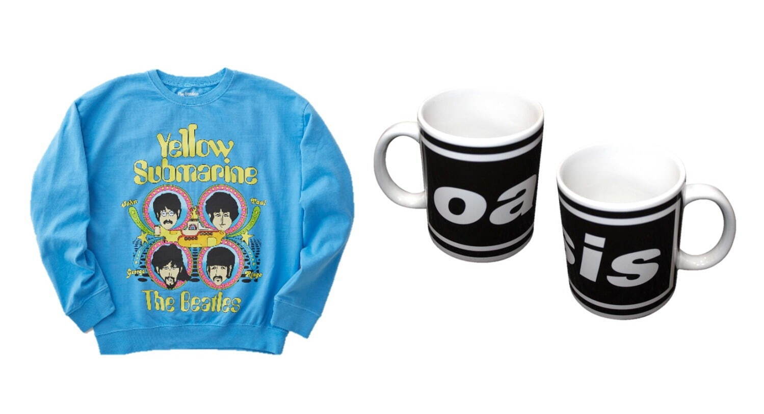 ＜ブリティッシュコレクションショージ＞
The Beatlesイエローサブマリン スエット 7,700円 ※25点限り
oasis マグカップ(陶器) 3,300円 ※30点限り