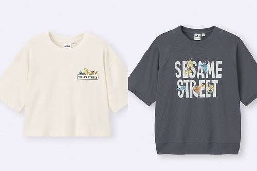 GU「セサミストリート」エルモやクッキーモンスターのレトロ風Tシャツやストライプパジャマ、グッズも