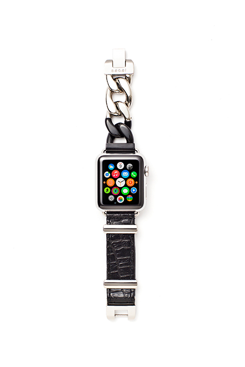 sacaiのApple Watch専用ストラップ - 黒×金＆銀のジュエリーと 