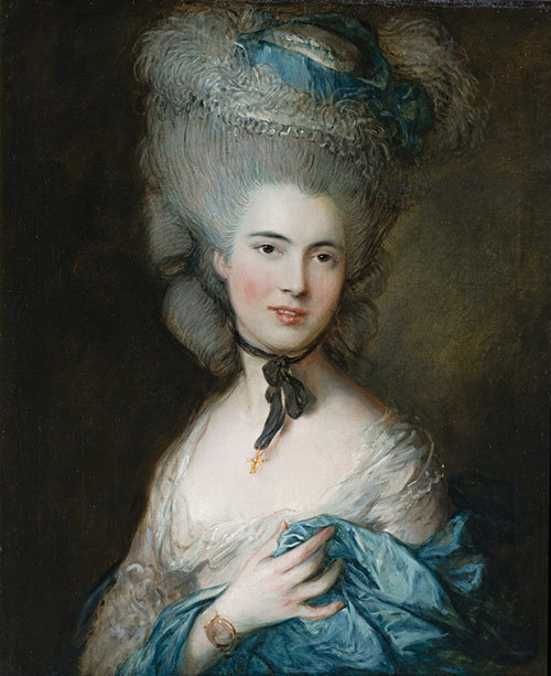 トマス・ゲインズバラ《青い服を着た婦人の肖像》1770年代末-1780年代初め