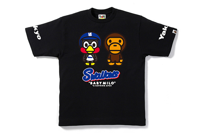 ベイプ×東京ヤクルトスワローズ、つば九郎＆山田哲人のプリントTシャツ