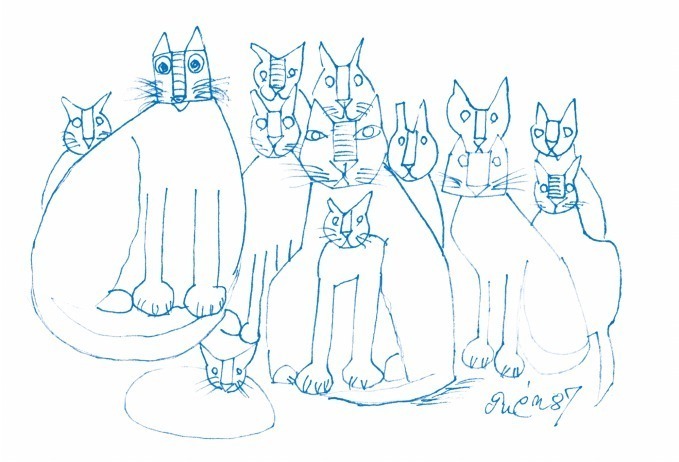 渋谷で「猪熊弦一郎展 猫たち」無類のネコ好き画家が描く表情豊かな猫