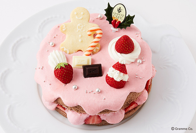 Q-pot CAFE.から苺づくしのクリスマスケーキ、苺のサンタ＆ジンジャー 