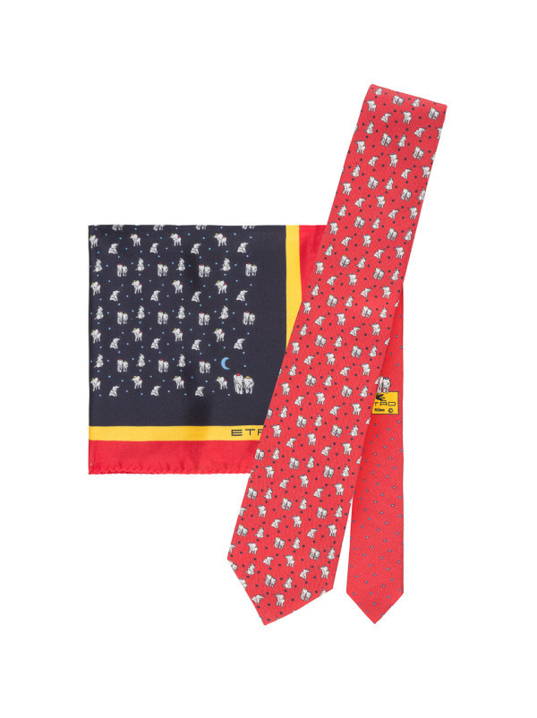 エトロの新作ネクタイ＆ポケットチーフ、てんとう虫や象のカップルなど