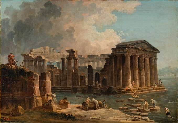 ユベール・ロベール 《水に囲まれた神殿》 1780年代