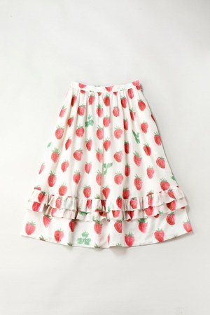 ジェーンマープル いちご柄スカート - ひざ丈スカート