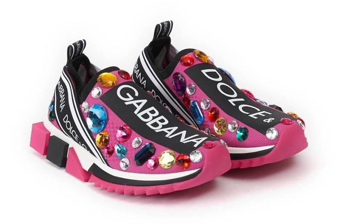 美品 ドルチェ&ガッバーナ DOLCE&GABBANA スニーカー ローカット キャンバス シューズ 靴 レディース 35(22cm相当) ピンク