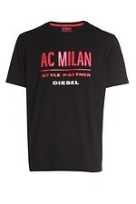 発売開始DIESEL×AC MILAN Tシャツ　限定 ロゴ プリント ブラック XXL Tシャツ/カットソー(半袖/袖なし)