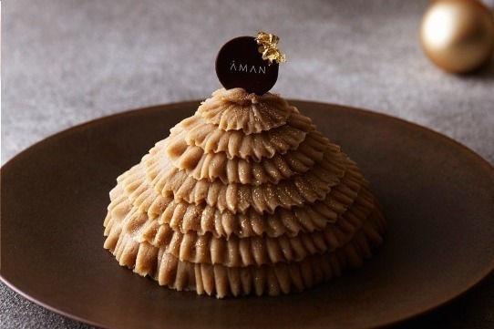 アマン東京のクリスマスケーキ 国産和栗をふんだんに使った ツリー のようなモンブラン ファッションプレス