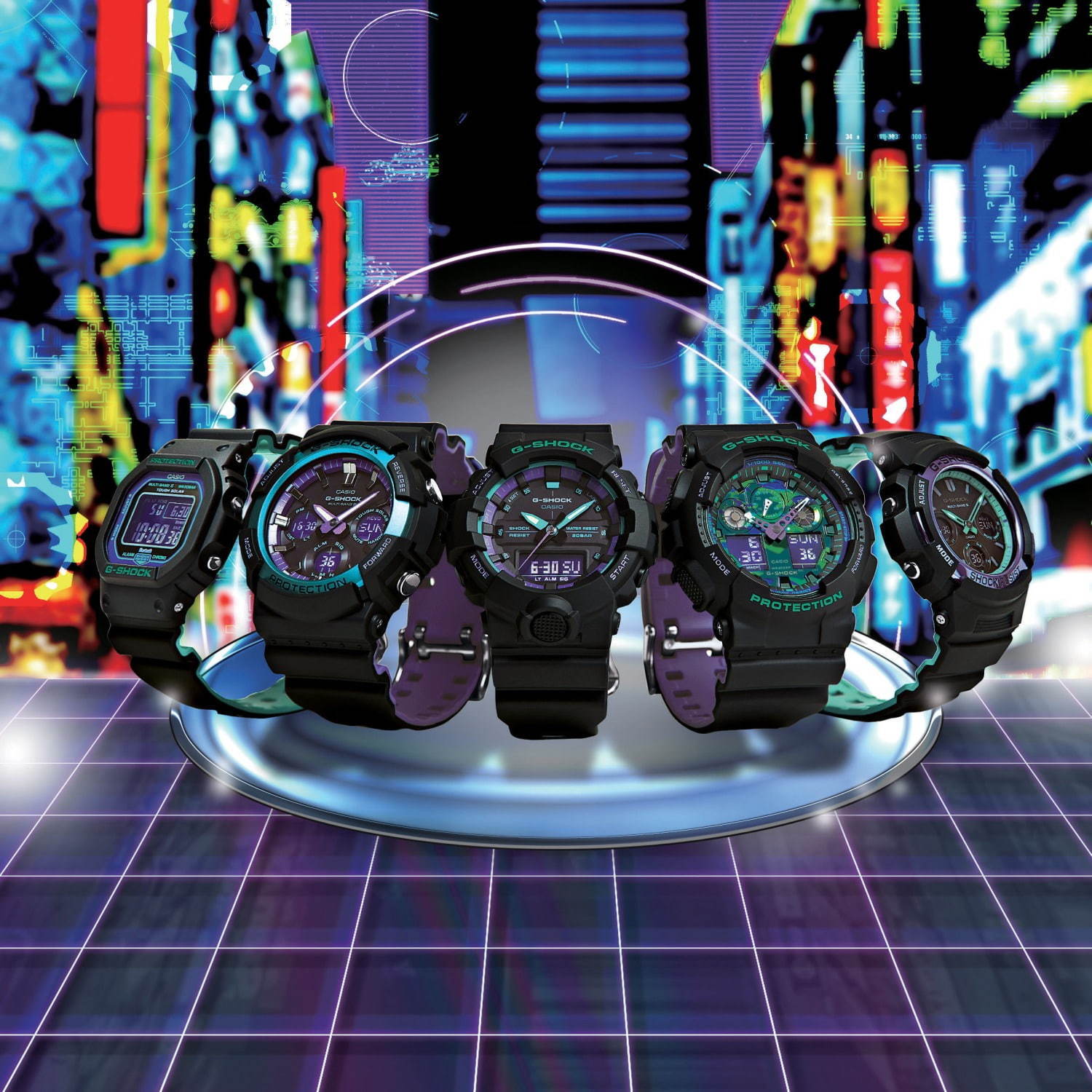 最高級品G-shock パープル グリーン グラデーション 時計