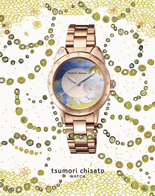 素材ステンレスクリスタルTSUMORI CHISATO 宝石ネコ腕時計・未使用