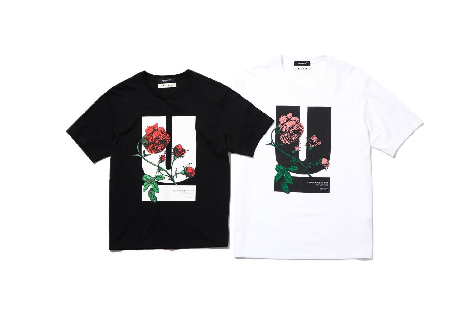 アンダーカバー リタ U ロゴに薔薇のグラフィックを配したユニセックスパーカー Tシャツ ファッションプレス