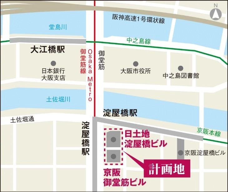 淀屋橋駅直結、エリア最高約150m新ランドマークビル誕生 - 京阪御堂筋ビル＆日土地淀屋橋ビル建替え｜写真3