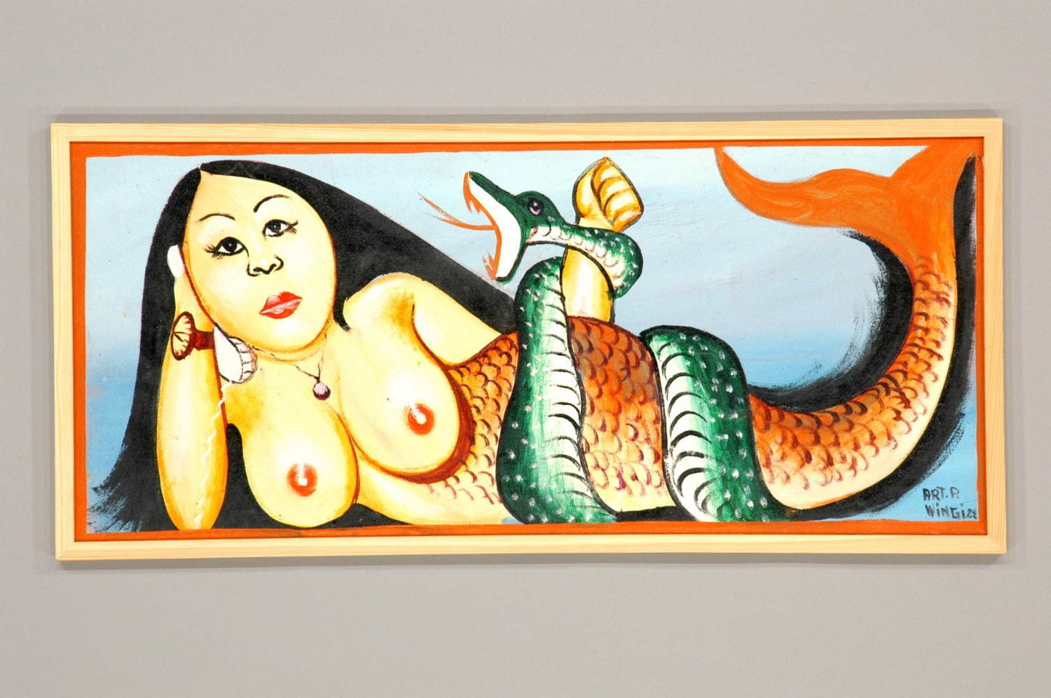 絵画「セイレーンと蛇」(コンゴ民主共和国)
国立民族学博物館蔵
