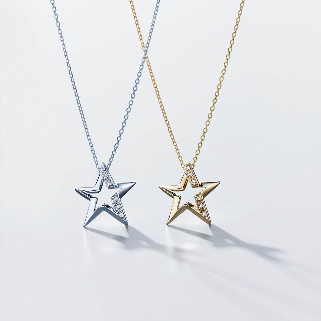 STAR JEWELRY 星型ネックレス□チェーンK18 - ネックレス