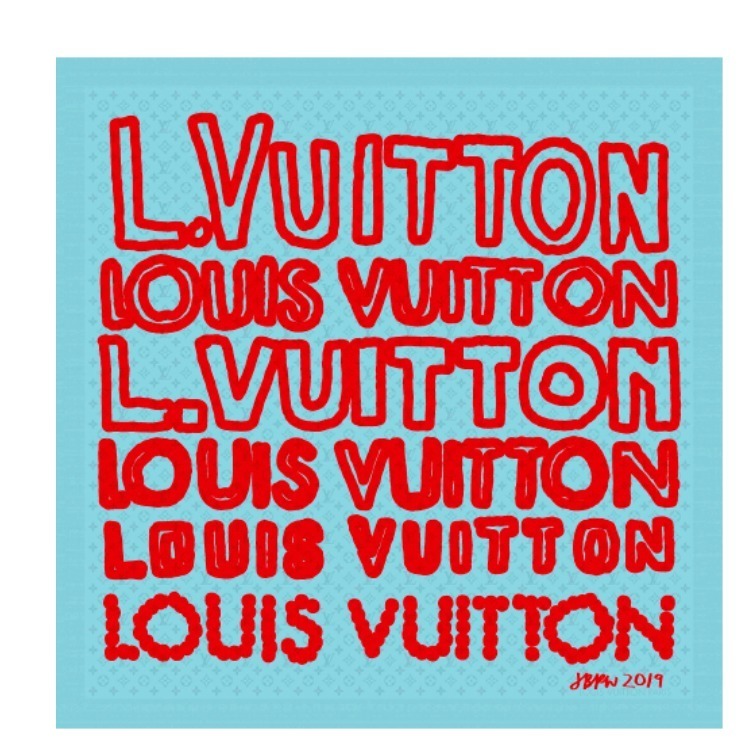 写真4 11 ルイ ヴィトン ジョナス ウッドのポップなスカーフ ストール モノグラムと手書き風イラストをミックス ファッションプレス
