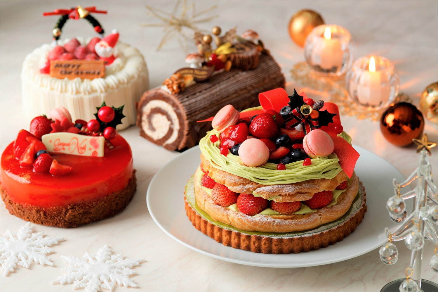 ホテルニューグランドのクリスマス19 リースを模ったサクサク パリブレスト など4種のケーキ ファッションプレス