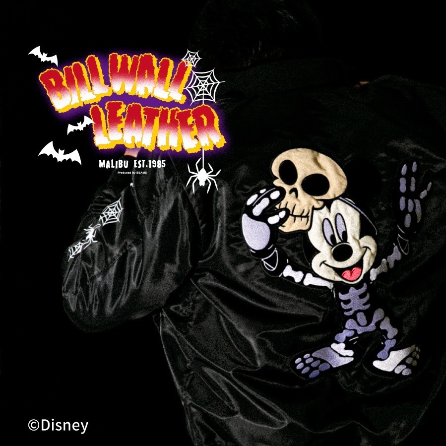 Tシャツ/カットソー(半袖/袖なし)Bill Wall Leather Beams Disney Tシャツ 黒