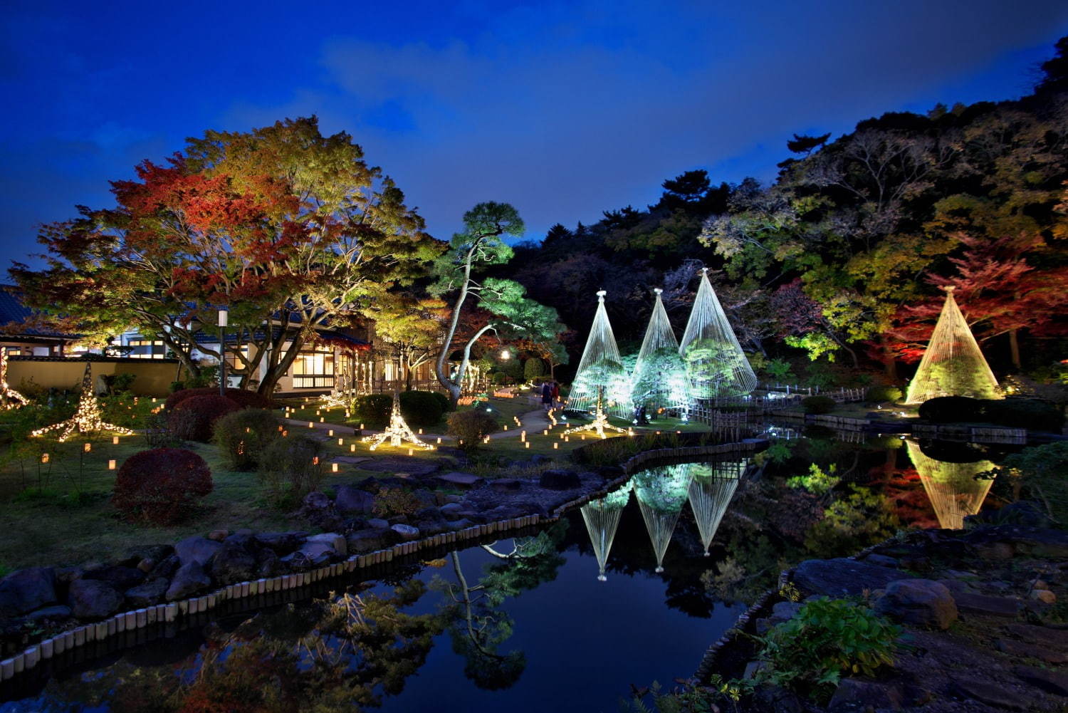 秋の紅葉ライトアップ 東京 肥後細川庭園で 色づく紅葉と光が織りなす幻想空間 ファッションプレス