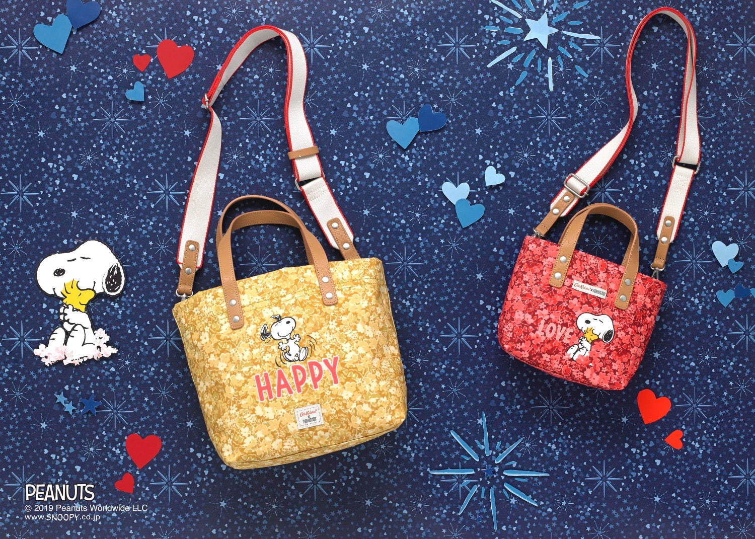 キャス キッドソン スヌーピー の財布 バッグがクリスマスに カラフルな花やハートにのせて ファッションプレス