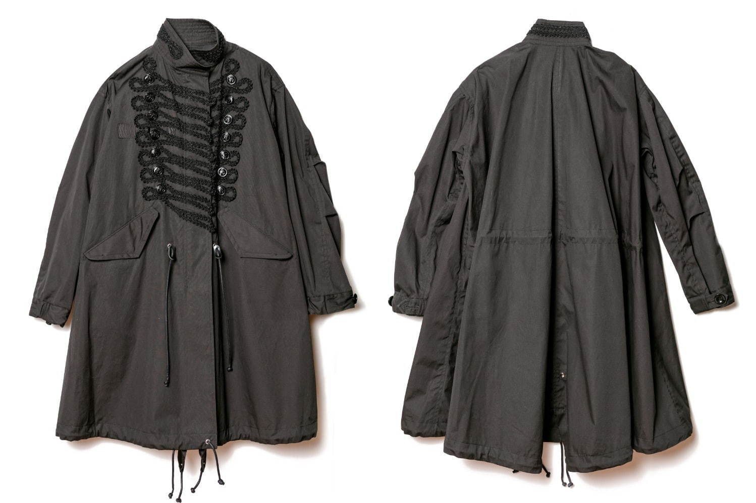 sacai ドーバー限定のモッズコート、ナポレオンジャケットの装飾を加え ...