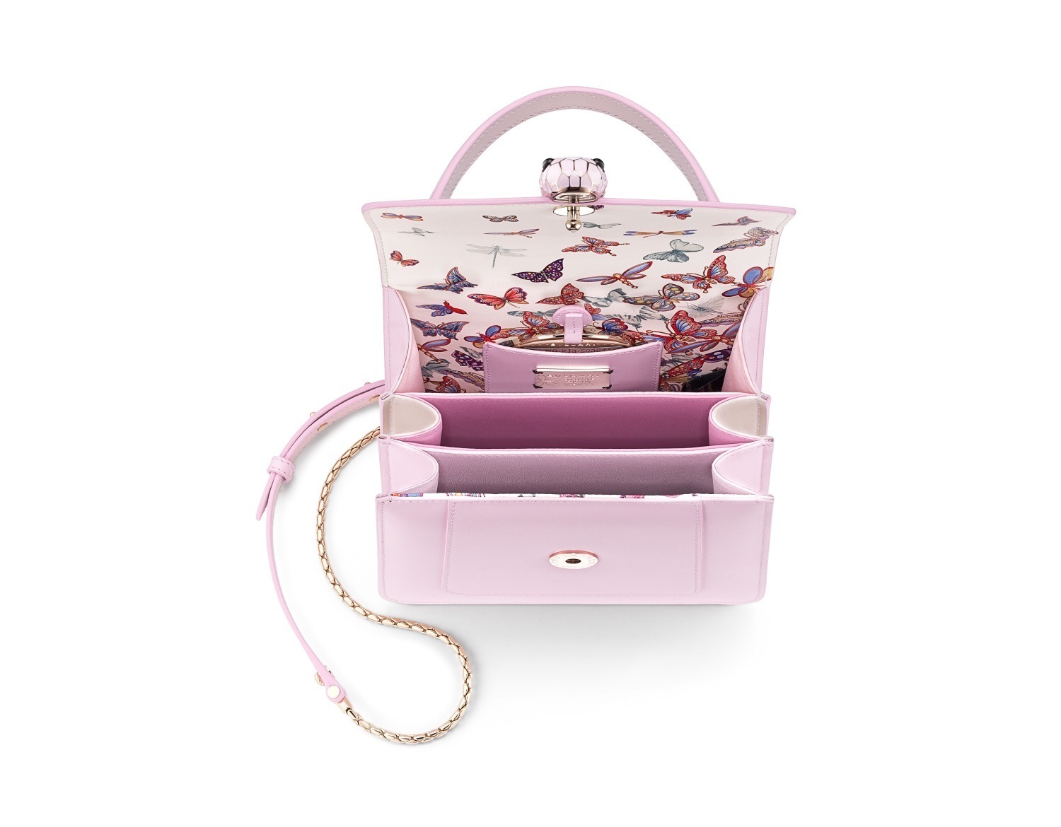 ブルガリの「セルペンティ」バッグに日本限定“桜カラー”、内側に蝶を ...