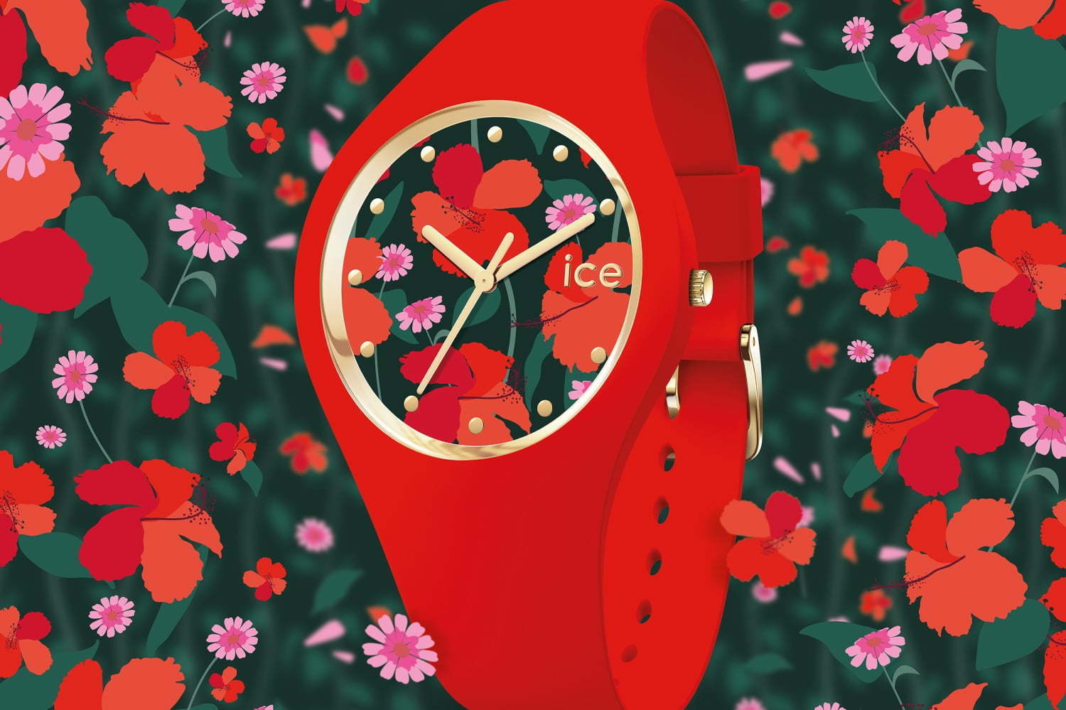 アイスウォッチから“花咲く文字盤”の新作腕時計、フラワーショップ