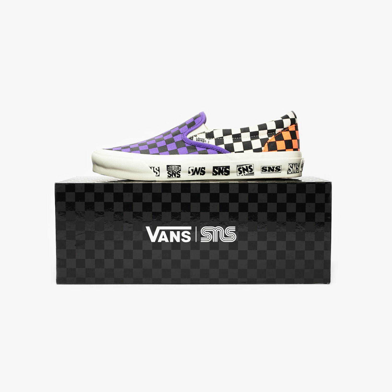 スニーカーズエンスタッフ×VANSのコラボスニーカー、ネオンカラーのチェック柄エラ＆スリッポン｜写真1