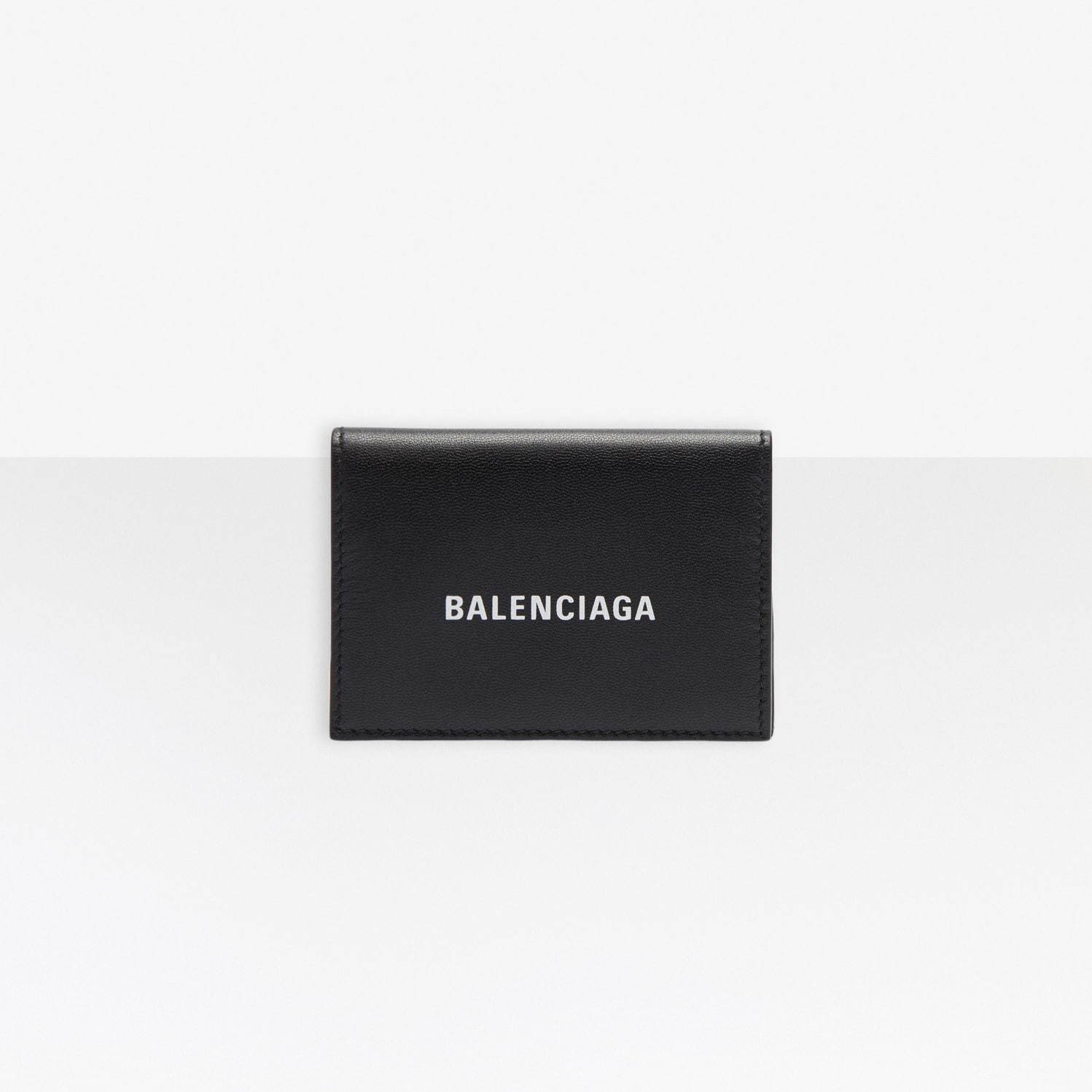 バレンシアガ 二つ折り財布 ブラック メンズ レディース　ロゴ ウォレット
