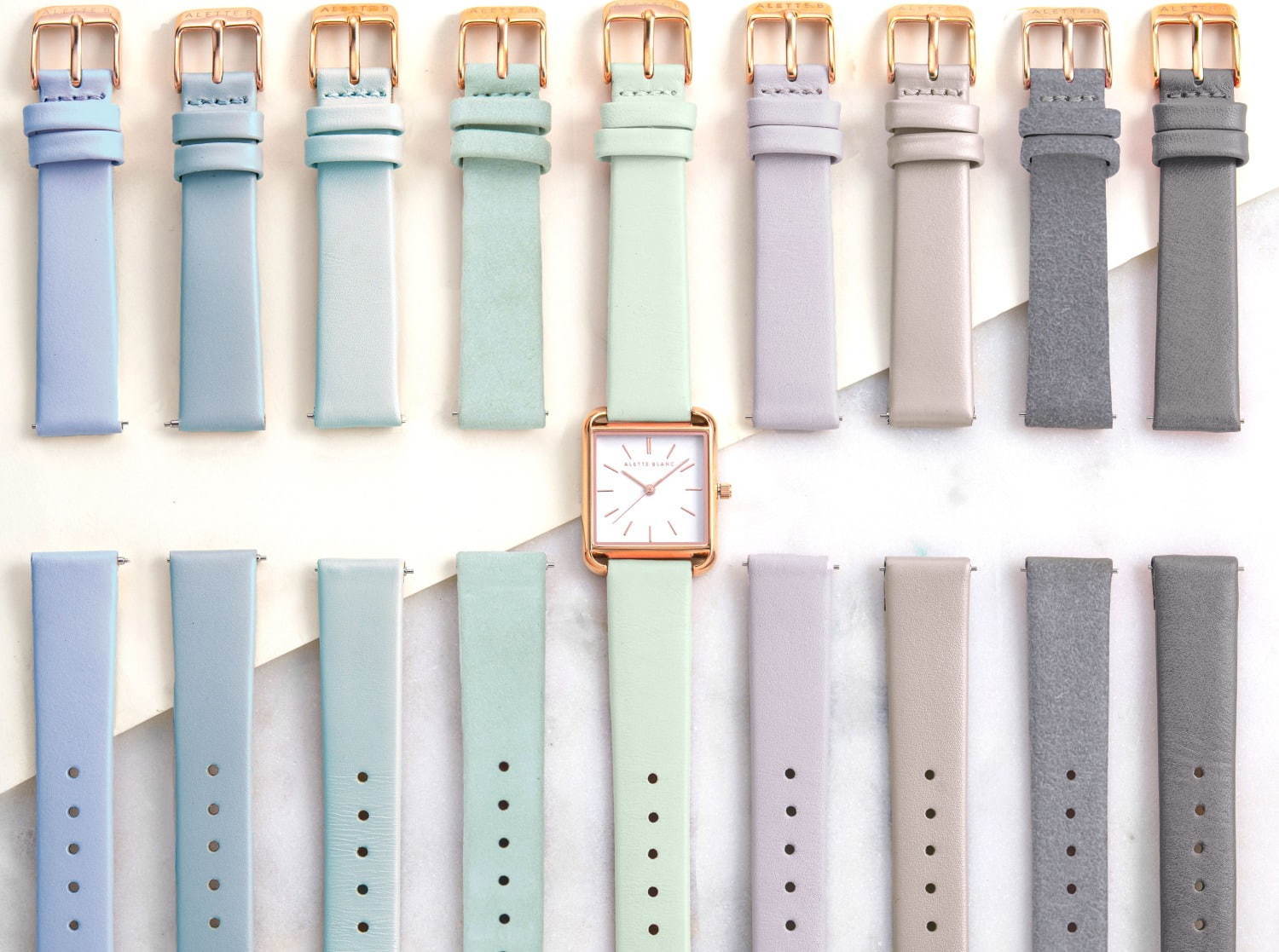 アレットブラン“33色”から選べる腕時計「パレットスクエアコレクション