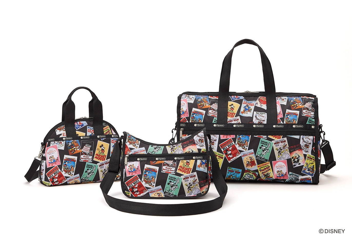 レスポートサック ミッキーマウス ヴィンテージポスター コミックモチーフのバッグやポーチ ファッションプレス