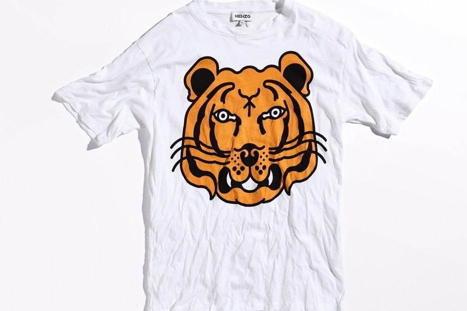 ケンゾーの新作Tシャツ - 胸に“虎”モチーフ配した全4色で