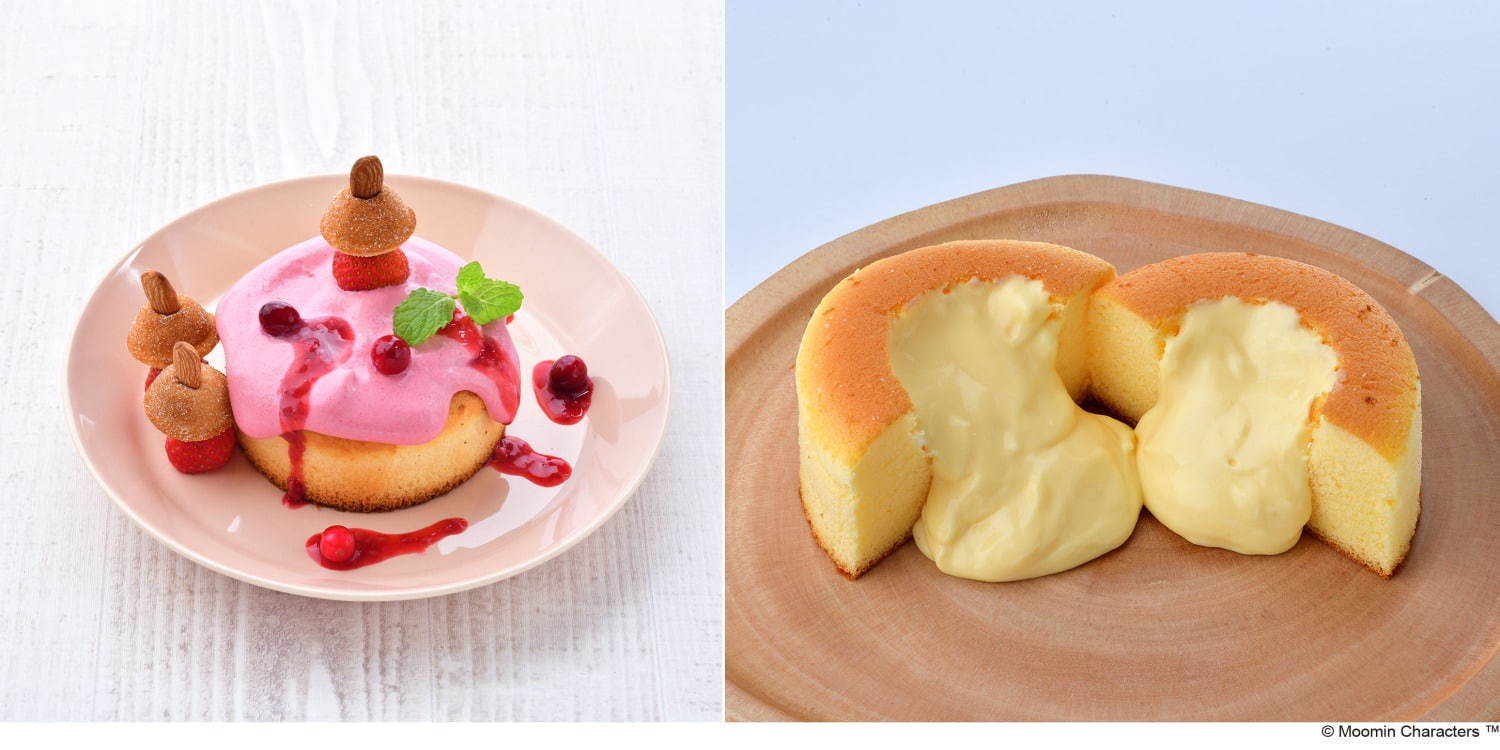 ムーミンカフェ新作パンケーキ、もちもち食感の“ニョロニョロ”や“リトルミイ”をイメージしたクリーム - ファッションプレス